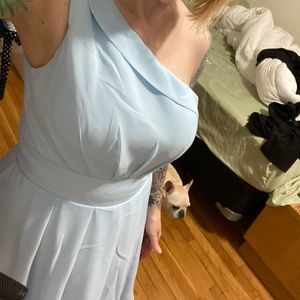 Light blue One shoulder Bridesmaids dress